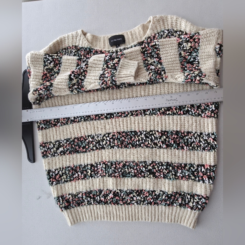 Anthropologie La Fee Verte Confetti Striped Sweater Boho Cottagecore Knit Small - Picture 10 of 12